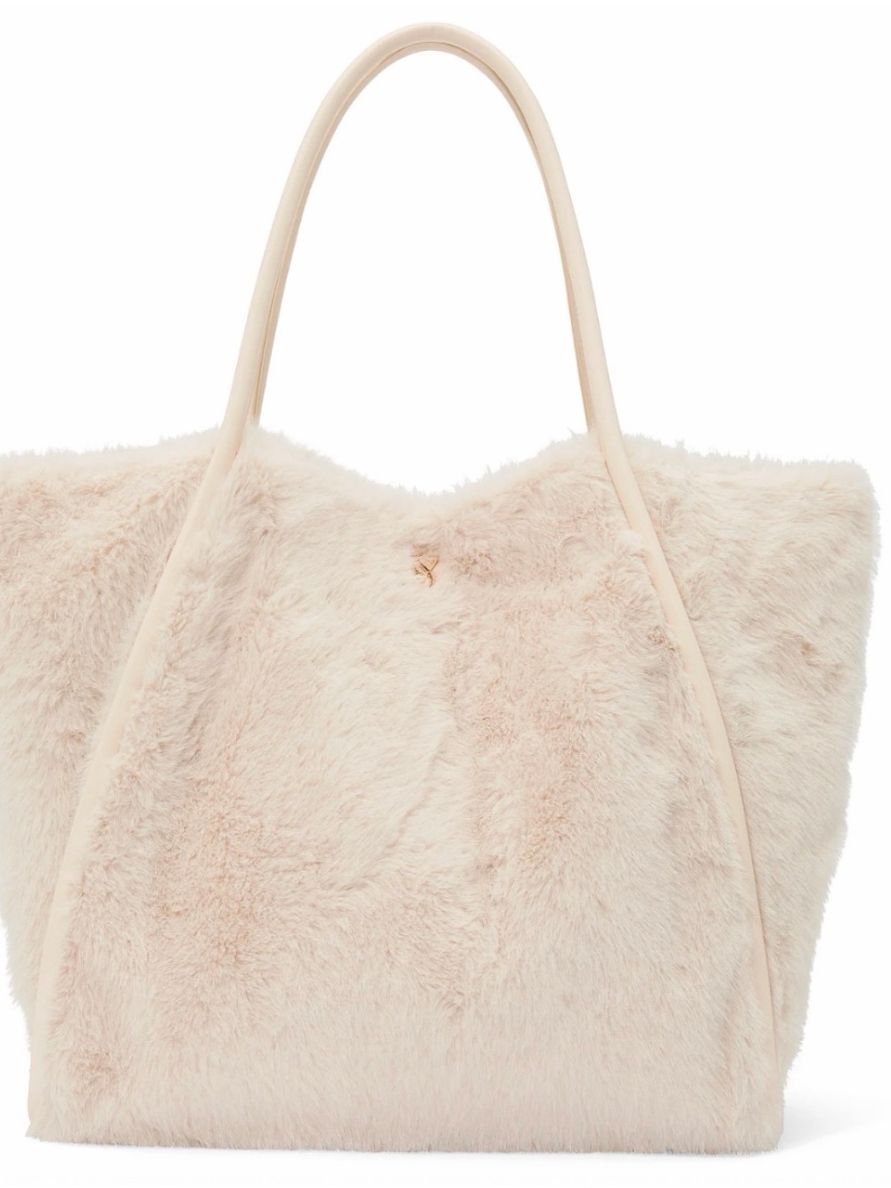 Victoria's Secret Plush Faux Fur Tote in Light Cream